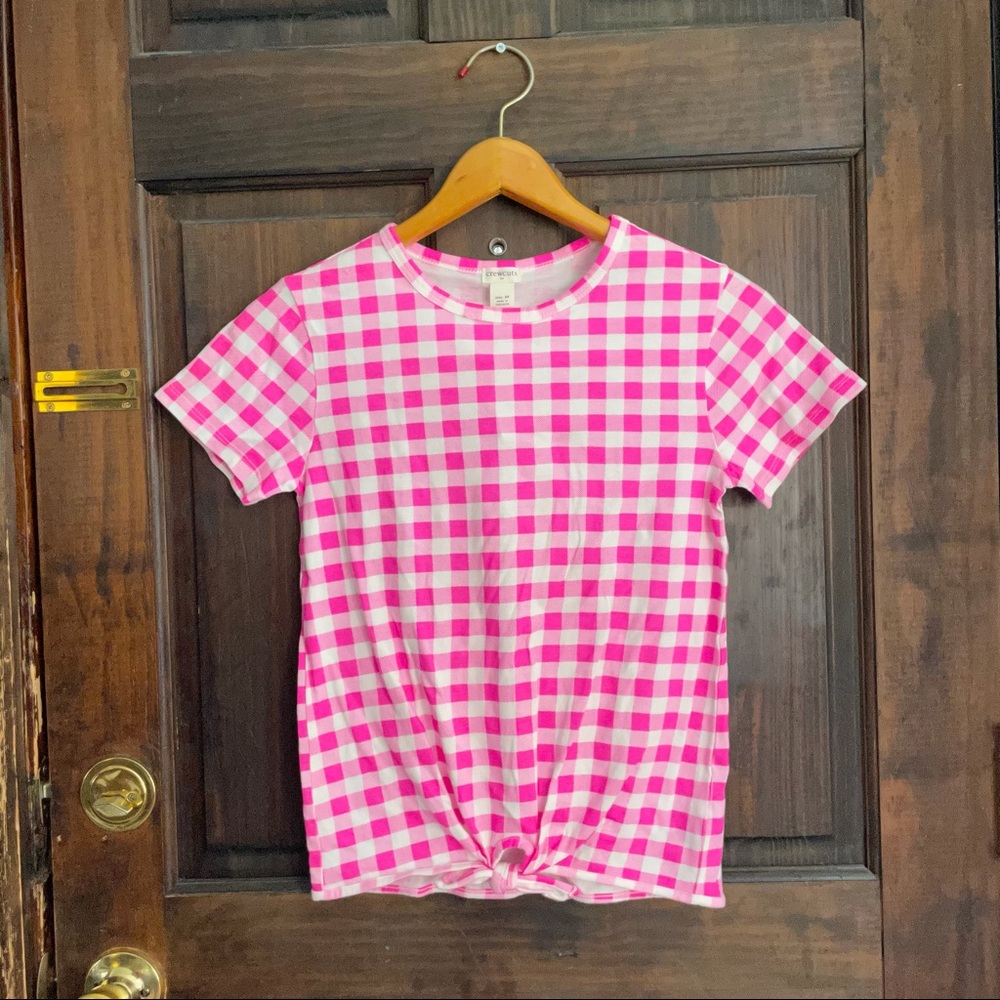 JCREW Factory Crewcuts NWT Pink Gingham Tie Shirt